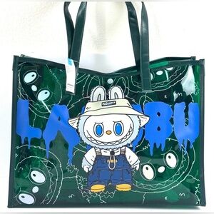 Graphic Tote Bag with Labubu Cartoon Design